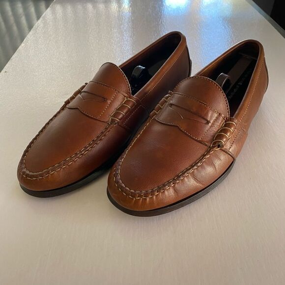 LOUIS ROTH Men’s Brown Thick Leather Penny Loafers Size 10.5 US - Picture 3 of 10